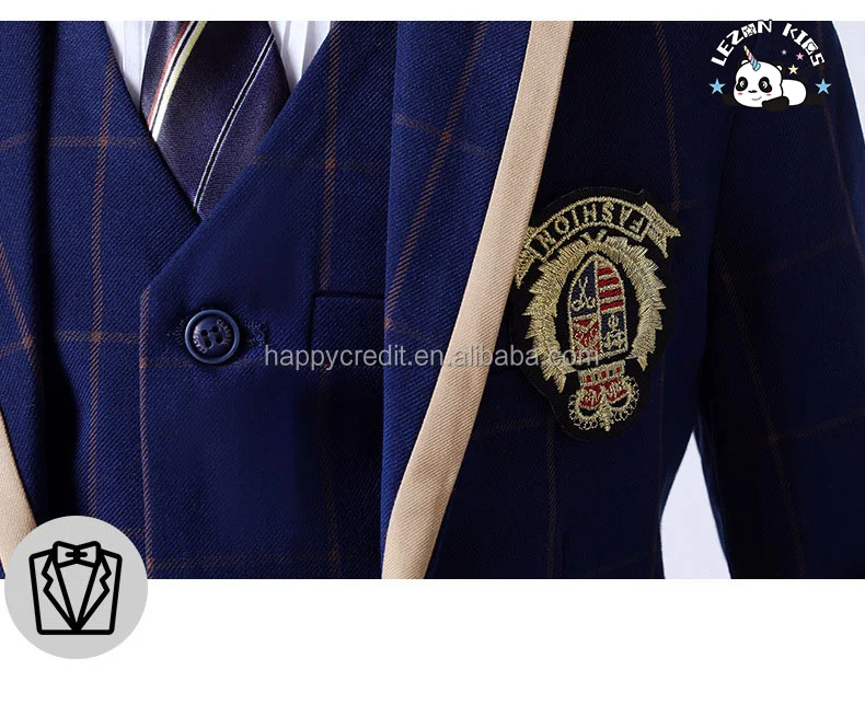 LEZONKIDS - Children's Suit Boys and Girls' Suit Elegant Preppy Style Uniform Natural Fabric Formal Suit